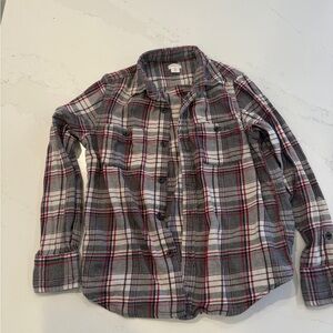 Boys J.Crew Crewcuts plaid Kids Shirt boys - Gray and Red size 10 like new!